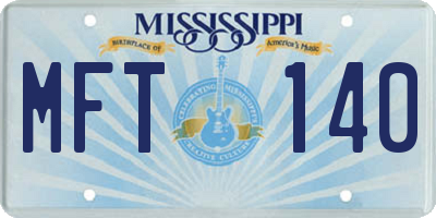 MS license plate MFT140