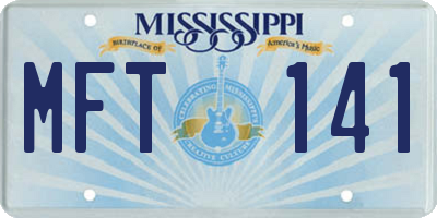 MS license plate MFT141