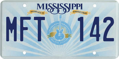 MS license plate MFT142