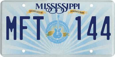 MS license plate MFT144