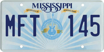 MS license plate MFT145