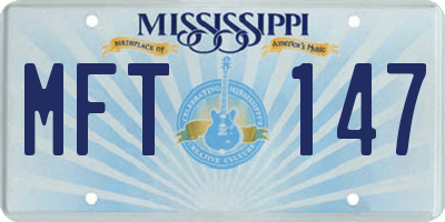 MS license plate MFT147