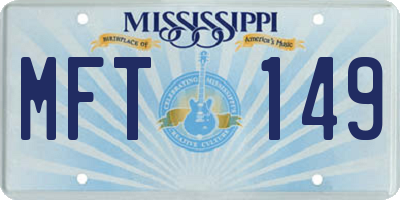 MS license plate MFT149