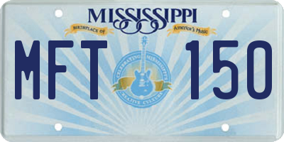 MS license plate MFT150