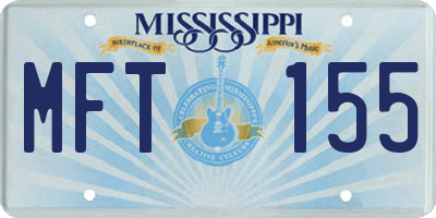 MS license plate MFT155