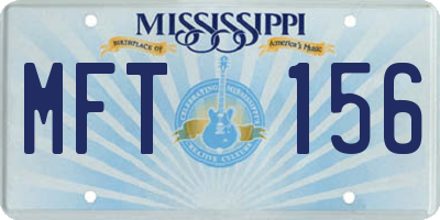 MS license plate MFT156
