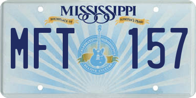 MS license plate MFT157