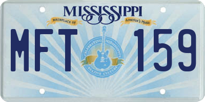 MS license plate MFT159