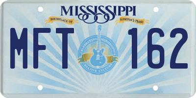 MS license plate MFT162