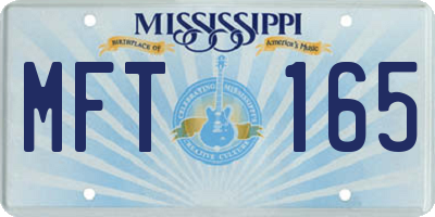MS license plate MFT165