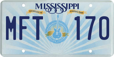 MS license plate MFT170