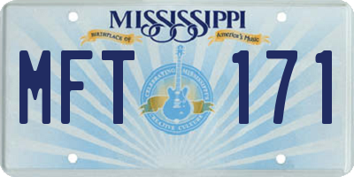 MS license plate MFT171