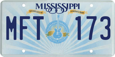 MS license plate MFT173