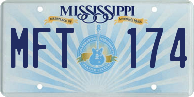 MS license plate MFT174