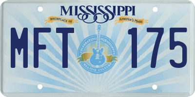 MS license plate MFT175