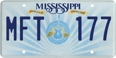MS license plate MFT177