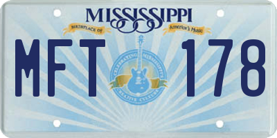 MS license plate MFT178