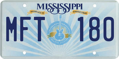 MS license plate MFT180