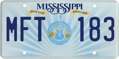 MS license plate MFT183