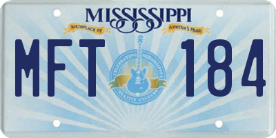 MS license plate MFT184