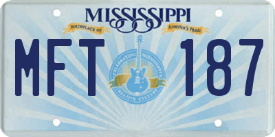 MS license plate MFT187