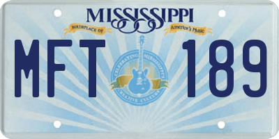 MS license plate MFT189