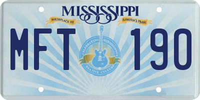 MS license plate MFT190