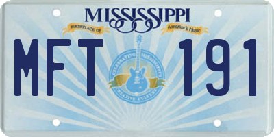 MS license plate MFT191
