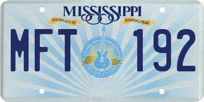 MS license plate MFT192