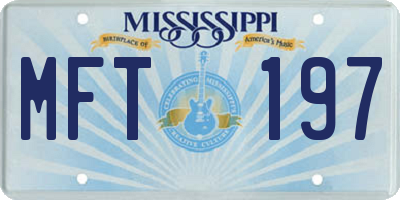 MS license plate MFT197