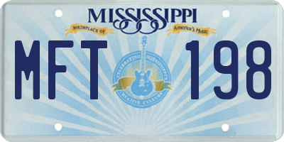 MS license plate MFT198
