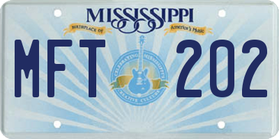 MS license plate MFT202