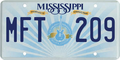 MS license plate MFT209