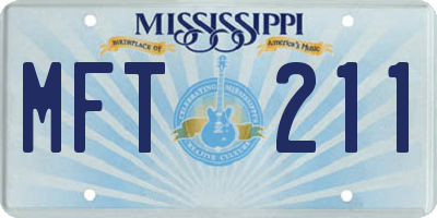 MS license plate MFT211
