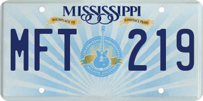 MS license plate MFT219