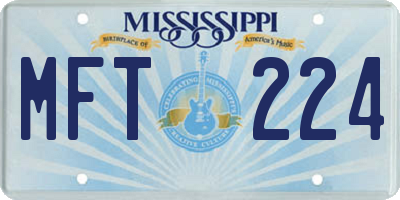 MS license plate MFT224