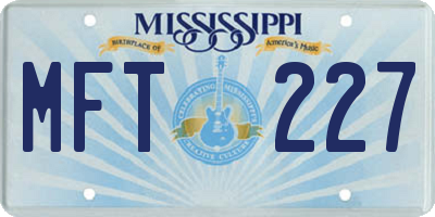 MS license plate MFT227