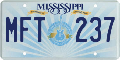 MS license plate MFT237