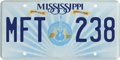 MS license plate MFT238