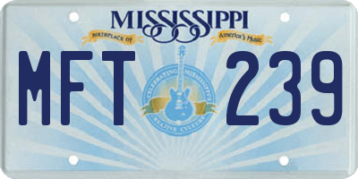 MS license plate MFT239