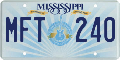 MS license plate MFT240