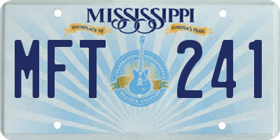 MS license plate MFT241