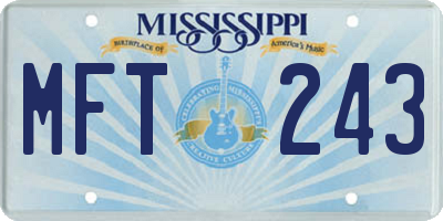 MS license plate MFT243