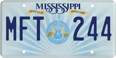 MS license plate MFT244