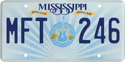 MS license plate MFT246