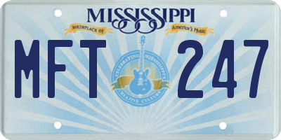MS license plate MFT247