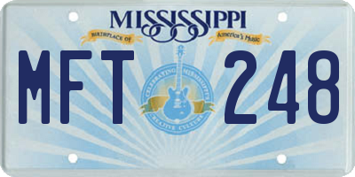MS license plate MFT248