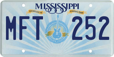 MS license plate MFT252