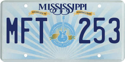 MS license plate MFT253