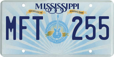 MS license plate MFT255